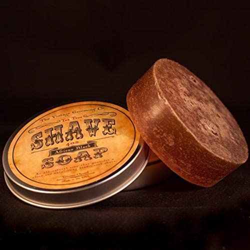 Sabão de barba tea árvore pré -barbear as cerdas - todo o sabonete de barbear de árvore de chá natural - preto africano 4oz