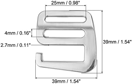 Uxcell Metal G ganchos Fivelas de correias, fivela de fivela de onda G fivela de slide fivele para correia de cinta de mochila