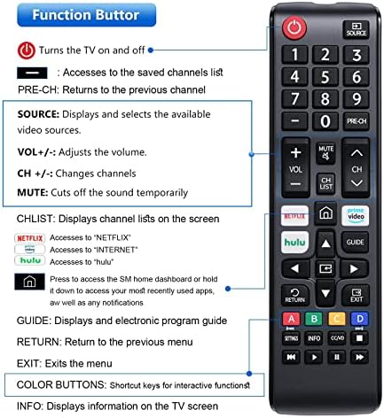 Modelo de atualização Universal Remote para Samsung TV Remote, remoto para compatível com toda a Samsung Smart TV, LED, LCD, HDTV, 3D, série TV, controle remoto para Samsung Smart Control Substituição