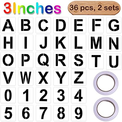 36pcs letra estêncils estêncils estênceis plástico reutilizável alfabeto artesanato estênceis de estênceis de estênceis de números