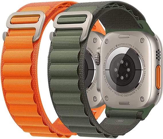 Alpine Loop Compatível para Apple Watch Band 38mm 40mm 41mm 42mm 44mm 45mm 49mm Substituição Mulheres masculinas, Sport Sured Polyester G-Hook Slides Strap for Iwatch Ultra Series SE 8/7/6/5/4/3/2/1