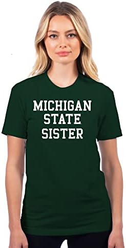 NCAA Basic Block Sister, Team Color Premium Cotton Tam camiseta, faculdade, universidade