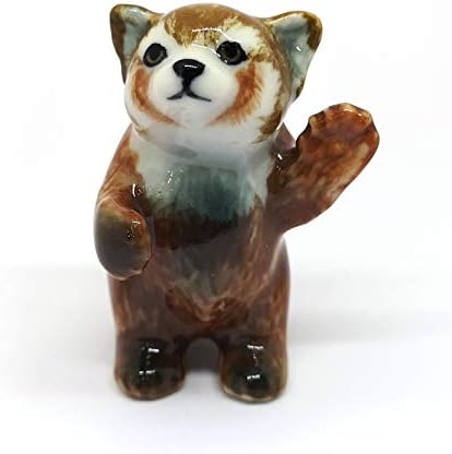 Zoocraft cerâmica vermelha panda estatueta animal artesanato em miniatura em miniatura colecionável porcelana DIY presente