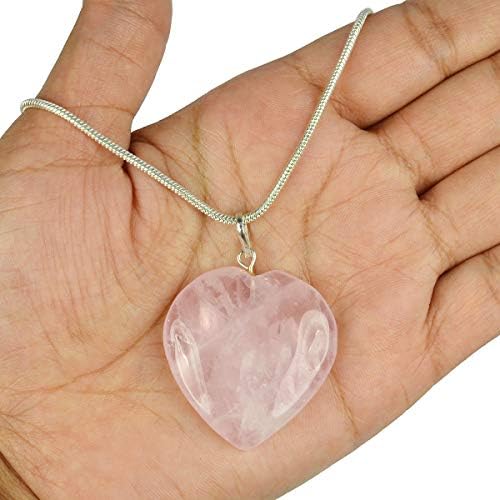 Reiki Crystal Products Cura natural pendente de coração Pingente de pedra cristal