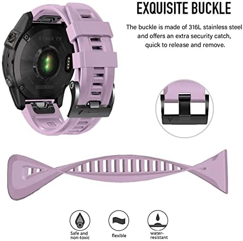 DJDLFA 26 22mm Silicone Remask Relógio Strapa para Garmin Fenix ​​7x 7 6 6x Pro 5x 5Plus 3HR SmartWatch EasyFit Rose Red Pulset de