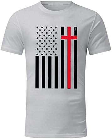 T-shirt masculino de bandeira americana vintage 4 de julho, magro de bandeira dos EUA, camisetas casuais de manga curta de verão blusa patriótica