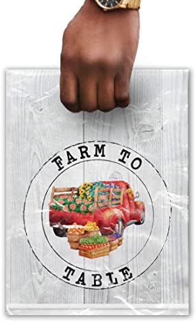 12x15 Farmer's Market Designer Boutique Boutique Merchandise Bags com Handles Premium impresso Sacos de compras