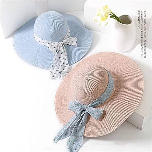 Wyfdp verão feminino chapéu de sol arco panamá chapéus de praia para mulheres Sombrero chapéu de palha frouxo