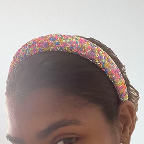 Cultura da moda Sonhos pastel femininos Sprinkles de 2 faixas de cabeça, Multi rosa