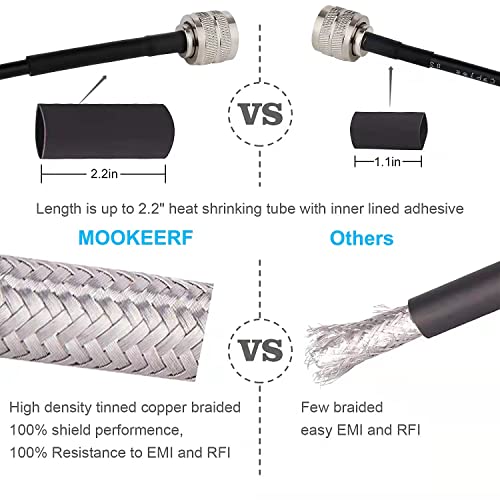 MOOKEERF RG58 Cabo coaxial, cabo UHF PL259 de 100 pés, cabo de antena CB, cabo de baixa perda masculino para UHF para UHF,