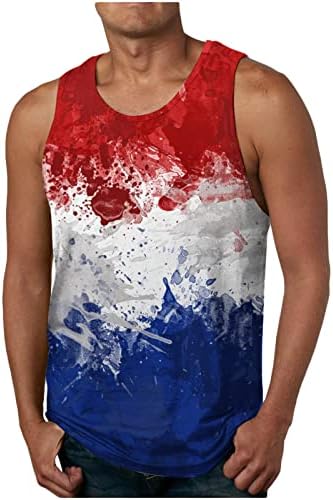 PIMOXV PLUS TAMANHO TAMPAS TANDES PARA MAN 2023 Quarto de julho Tanque de tanque de tanque Independence Day T-Shirt Camiseta Patriótica