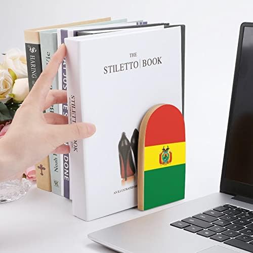 Bolívia Flag Livros Livros Decorativos Print Wood Livro final para Shelve Pack de 1 par