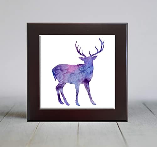 Purple Abstract Deer Aquarela Arte decorativa