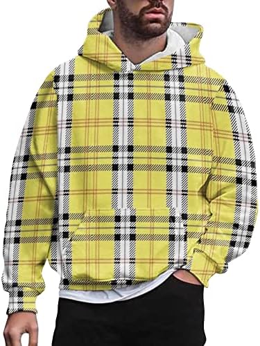 Hoodies gráficos masculinos Pullover casual com bolsos de manga longa com capuz com capuz