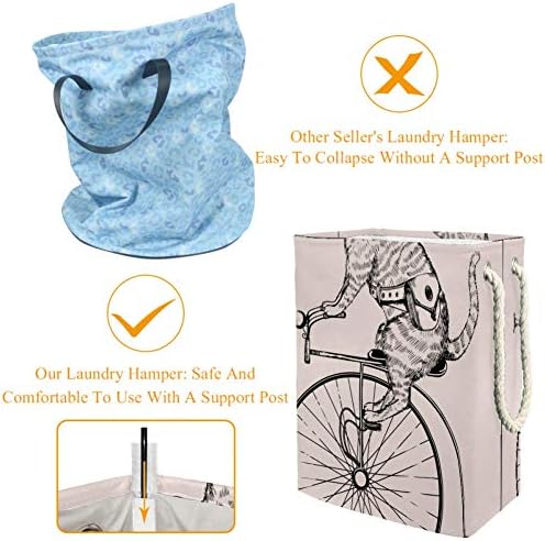 Indomer gato de vapor-punk na bicicleta retrô 300d Oxford PVC Roupas à prova d'água cesto de roupa grande para cobertores Toys de roupas no quarto