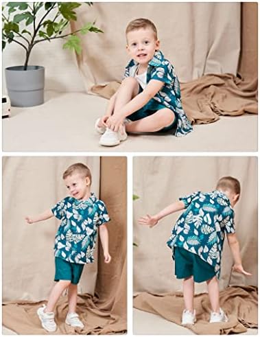 Bilison 3pc Criança de menino de menino curto Camisa xadrez havaiana + colete + shorts para roupas de verão Conjunto