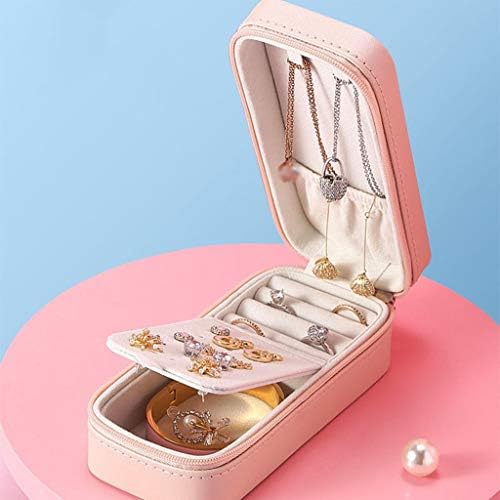 XJJZS Nova caixa de jóias de couro portátil Princesa coreana européia simples mini brincos