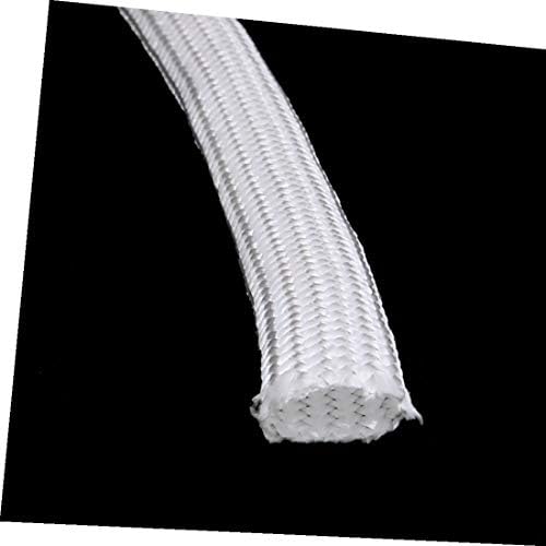 X-Dree White 600C Resistência à temperatura Fibra de vidro PVC Manga de isolamento de PVC de 5m de comprimento 6mm diâmetro