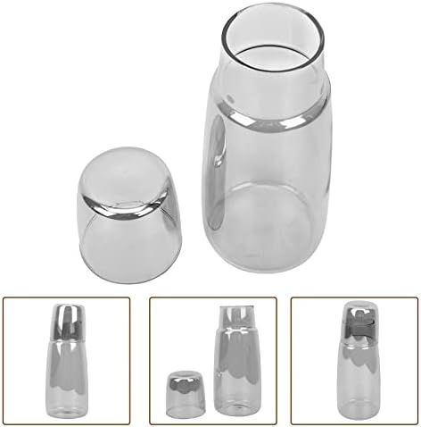 Aboofan 1 conjunto jarro de jarra de jarro e copo de copo de gabinete de cabeceira jarra de jarra de água fria de água fria para banheiro para o banheiro quarto de mesa 750ml cinza