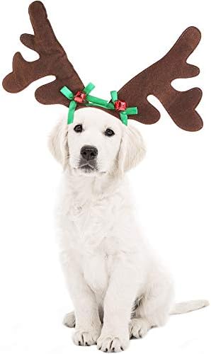 Kudes Dog Christmas Rena Antlers Bandeira da cabeça Classic Hat Hatwear Acesso Acessórios para roupas de estimação
