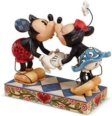 Disney Traditions de Jim Shore Mickey Mouse beijando Minnie Stone Resin Fatuine, 6,5 ”