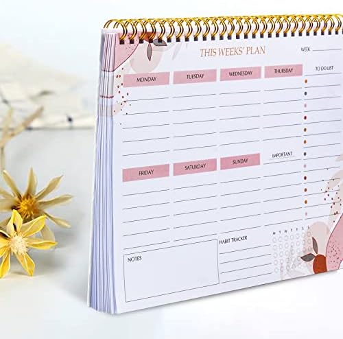 Planejador semanal bloco de notas com agenda diária Agenda Squares, 52 semanas de oferta de escritório para fazer a lista de verificação