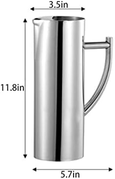 Jarra de água de aço inoxidável -arremessador de metal de água da boca -flat 60 oz prata arbitra de água esbelta para suco de cerveja