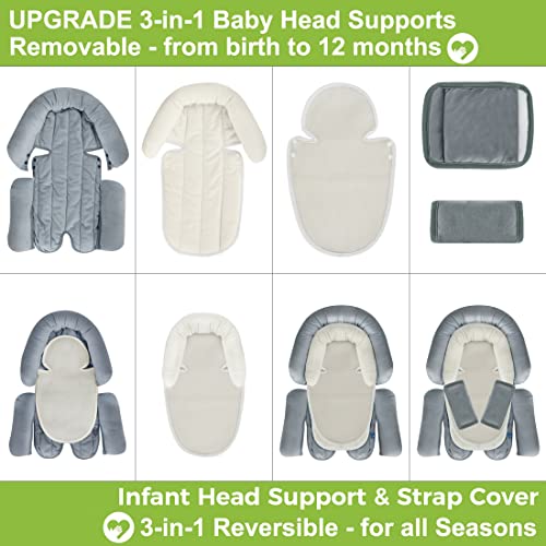 Coolbebe atualizou o suporte de Babybody 3-em-1 e as tampas de alça definidas para criança recém-nascida para crianças de inserção de assento de carro extra macio, perfeita para os bancos de carro, carrinhos, balanço
