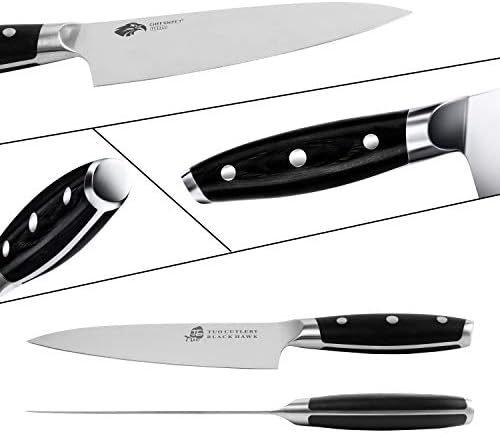 Faca de faca de chef tuo - Cozpia de cozinha profissional Faca de cozinha de cozinha Gyuto 7 polegadas, Razor Sharp HC Aço Alemão