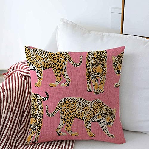 Capas de almofadas de almofada de arremesso decorativo Starotor para padrão de sofá, diferentes leopardos listrados selvagens
