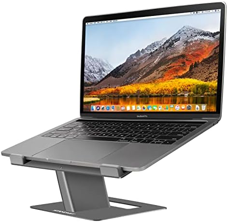 Stand StandMit Laptop Stand, laptop ergonômico RISER, Stand de computador destacável, suporte de metal para mesa compatível com