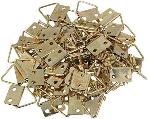 A Lovermusic Golden 2 buracos triângulo D anéis de imagem cabides de molduras com parafusos para pacote de 50 anos de 50