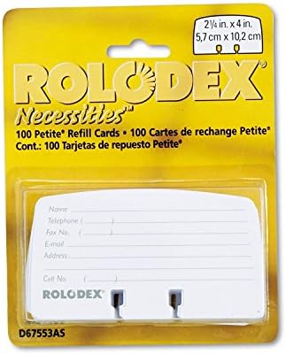 Rolodex 67553 Cartões de recarga Petite 2 1/4 x 4 100 cartões/pacote
