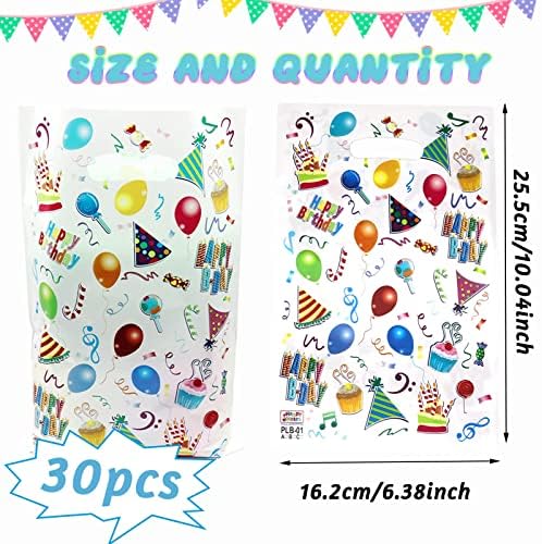 30 PCs Birthday Party Gift Sachs for Kids, Bolsas de Garotas de Garotinha de Plástico com manuseio Sacos de Candy