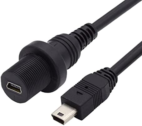 Cablecc à prova de poeira à prova d'água de 480 Mbps mini USB2.0 5pin macho para fêmea de extensão fêmea Dados Power Cable Painel