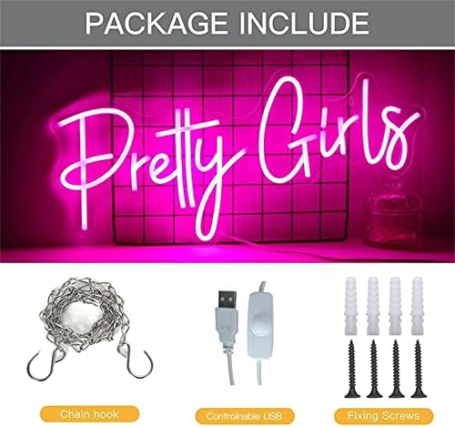 Dvtel Pretty Girls Neon Sinal LED Modelagem de letras luminosas leves Luz de sinalização de sinalizador de acrílico