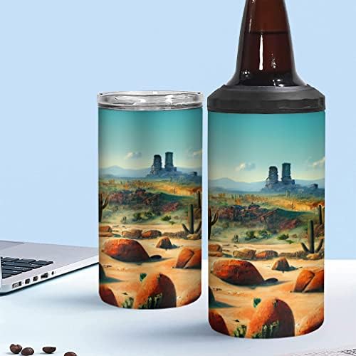 Arte deserta isolada slim lata mais refrigerada - estampa colorida lata mais refrigerador - rocky canyon isolado slim lata