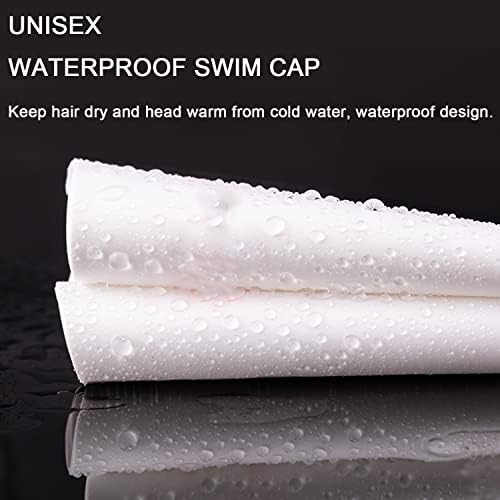 WKZZTCGD Caps de natação brancos unissex adulto adequado para tampa de natação de silicone de cabelo curto longo curto