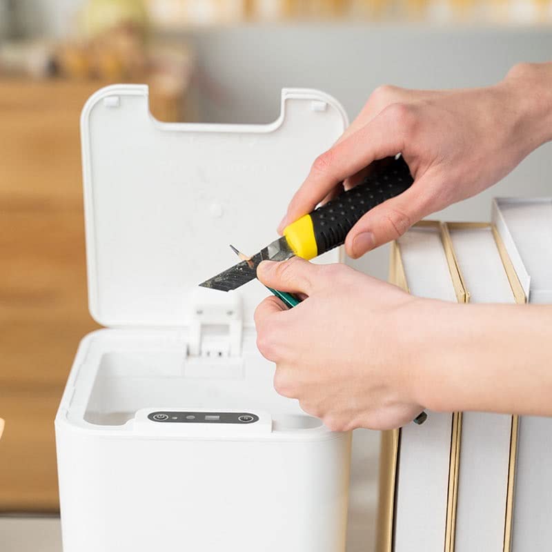 Lixo de sensor inteligente qdlzlg para lata de lixo de cozinha para banheiro sala de estar em família rachaduras bin lixo de sensor automático