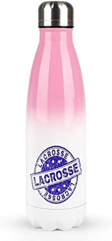 Lacrosse selo de selo engraçado garrafa de água Caneca esportiva com tampa para bicicleta ginástica Office azul/rosa