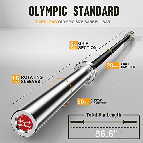 Barra de barra olímpica e barra de barra 330lb/700lb/1000lb/1500lb para cacho de bíceps, agachamento, levantamento de peso