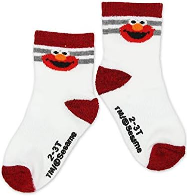 Sesame Street Elmo Boy's Girl's Multi Pack Crew Socks com garra