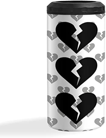 Coração quebrado isolada lata mais refrigerada - Coração preto lata mais fria - lata slim isolada gráfica mais refrigerada
