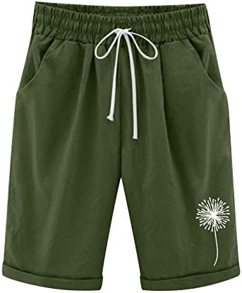 Coloque de shorts femininos de cintura alta, feminino Casual Casual Cantura Elastic Summer Flowy Pure Color Shorts com bolso