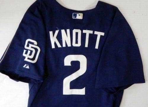 2005-06 San Diego Padres Jon Knott 2 Jogo usado Jersey Navy Batting Practice 5 - Jogo usado MLB Jerseys