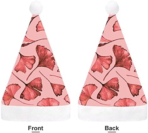 Ginko Leaf Christmas Hat Hat Papai Noel para adultos unissex Comfort Classic Natal Capact para férias de festa de Natal