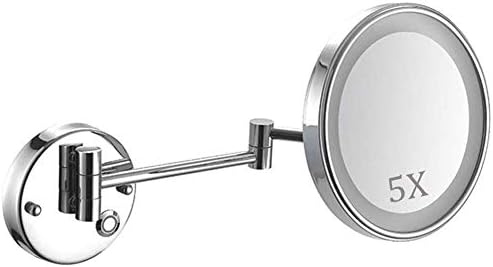 Espelho de parede Rhynil 1x/5x ampliação de 8 polegadas espelho de maquiagem touch touch sclution