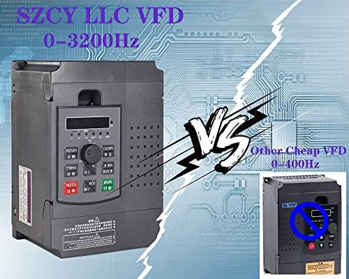 SZCY LLC AC 220V/2,2KW Drive de frequência variável, 10A 0-3200HZ VFD Inversor de frequência do inversor para controle de velocidade