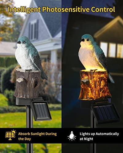 iluminação de estaca de jardim decorativa de pássaros istatue, luminárias de estatuetas ao ar livre de animais à prova d'água Luzes de estatuas ao ar livre para o caminho, pátio, presente de casa