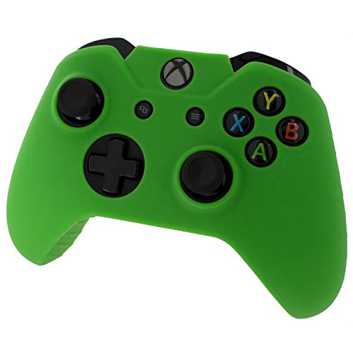 Tampa de proteção de silicone macio profissional com punho da alça com nervuras [verde] /Xbox One